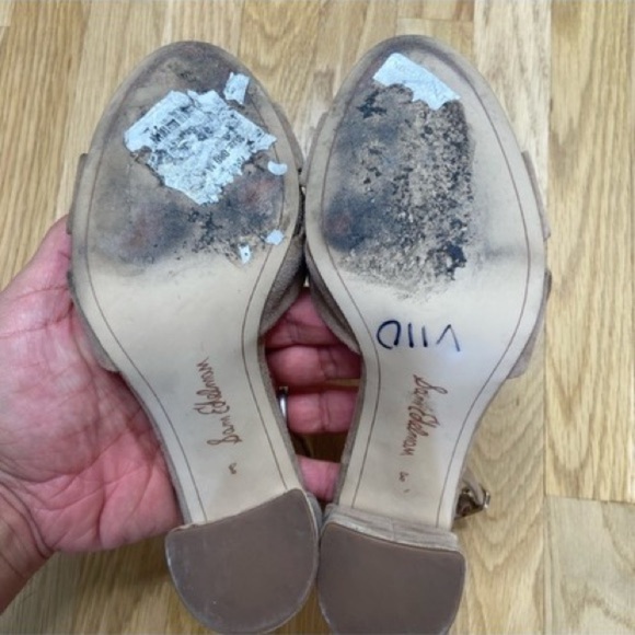 Sam Edelman Tan Suede Stacked Heel Size 8 - Picture 6 of 11